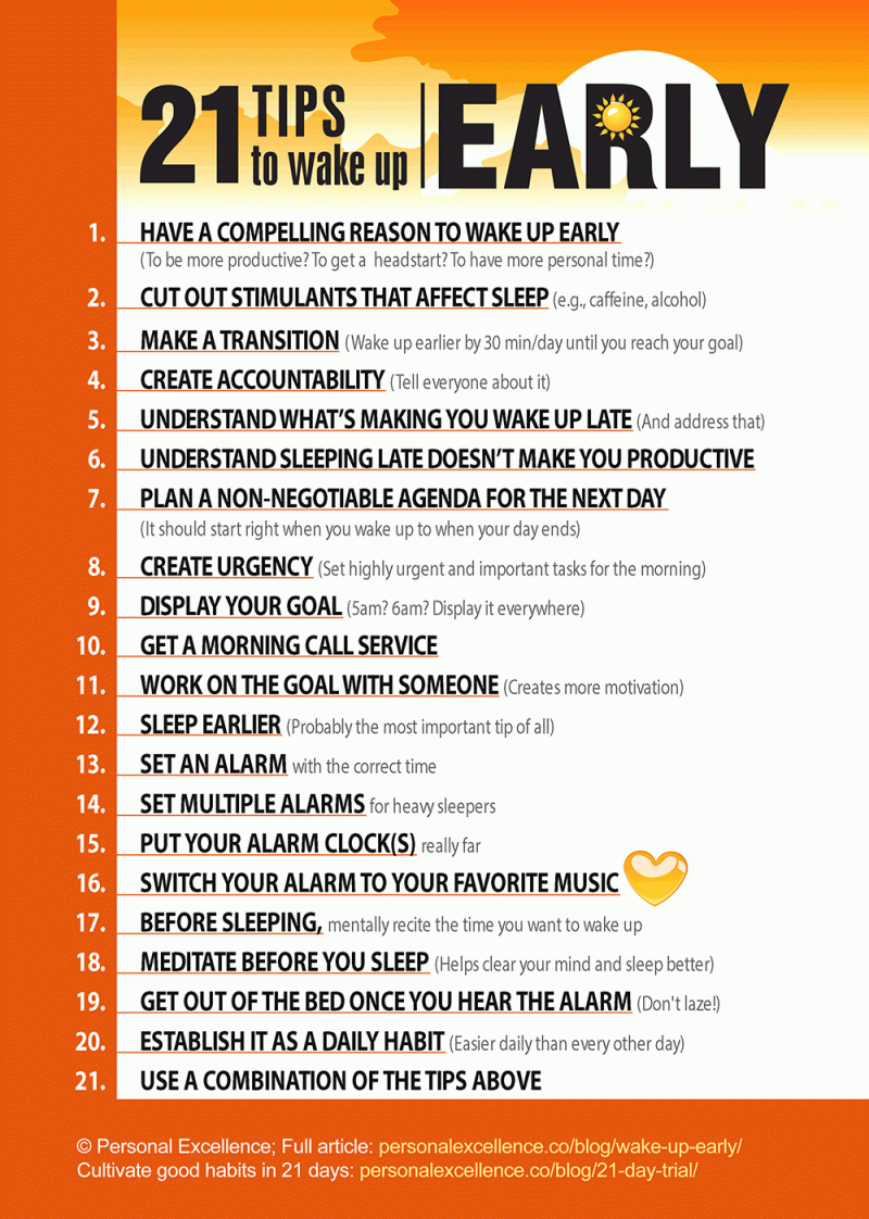 21 Tips To Wake Up Early [Manifesto]