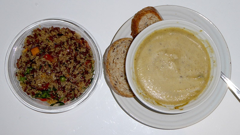 Dinner part 2: Quinoa rice salad and Mushroom soup