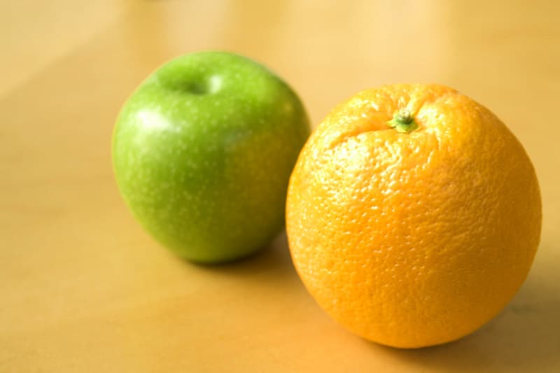 Apple and orange