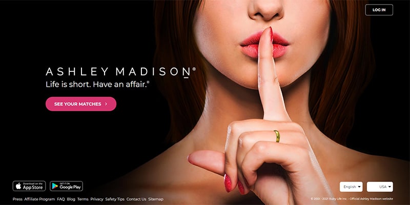 Ashley Madison website