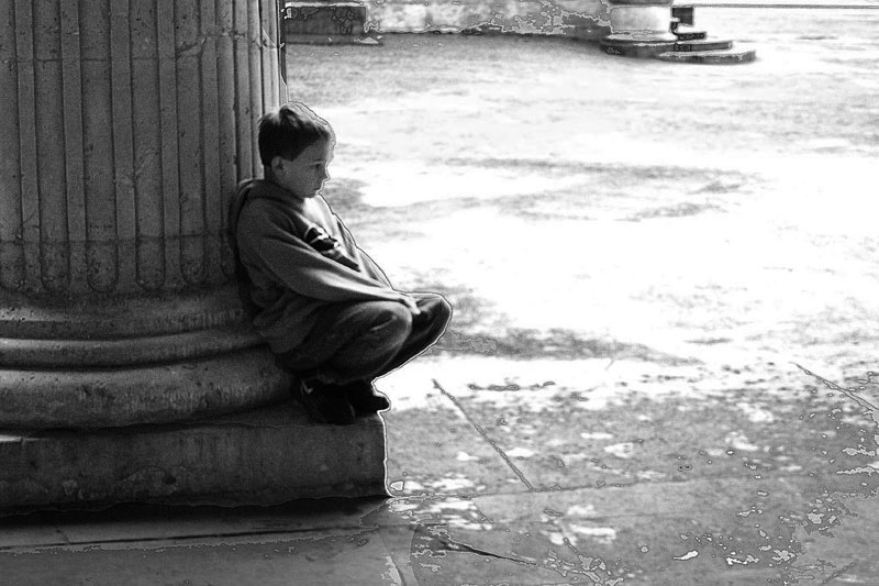 Boy alone