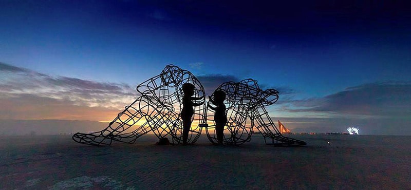 Burning Man Sculpture "Love" - Inner Child Trapped in Us, by Alexandr Milov (Sunset)