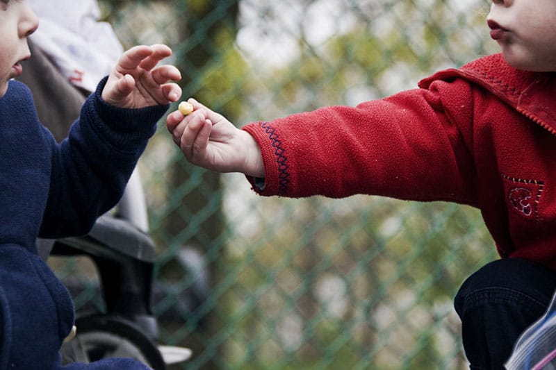 Children sharing with each other