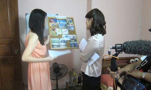 Showing Suzanne Jung my vision board