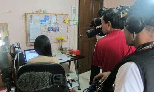 Crew taking shots of me working