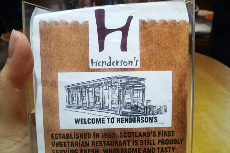 Edinburgh PE Meetup (2013): Henderson's restaurant in Scotland