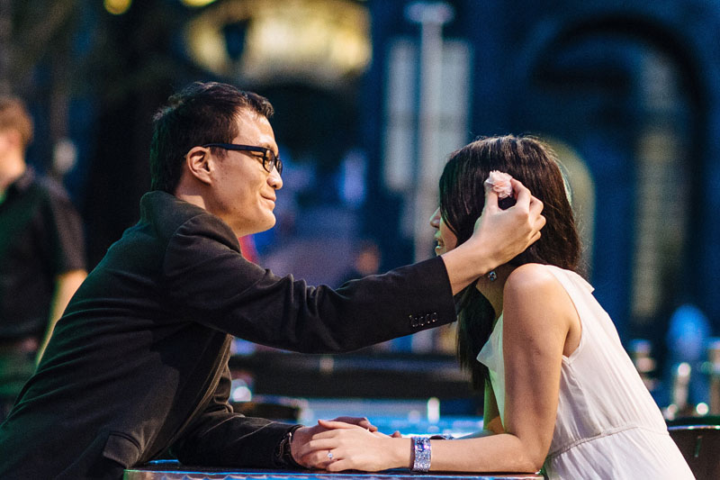 Engagement shoot: Ken fixing my flower hair clip