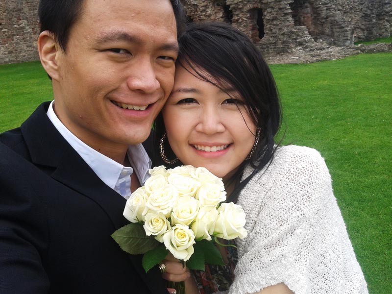 Ken and I at Tantallon Castle (Edinburgh)