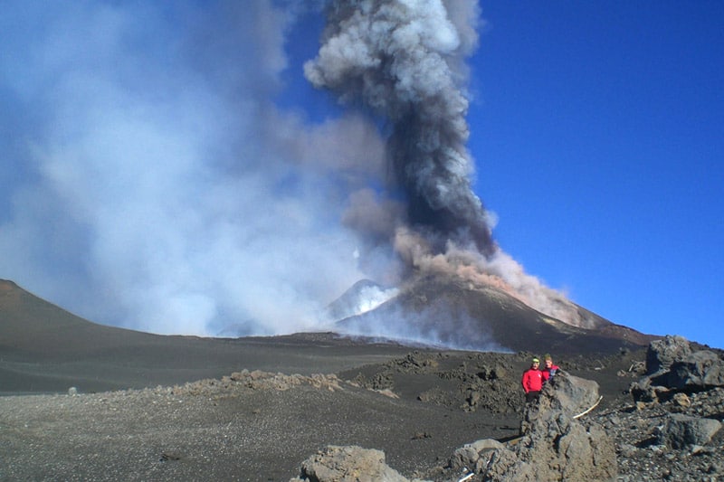 Erupting volcano
