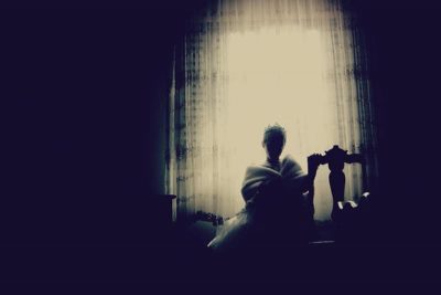 Girl alone in the dark