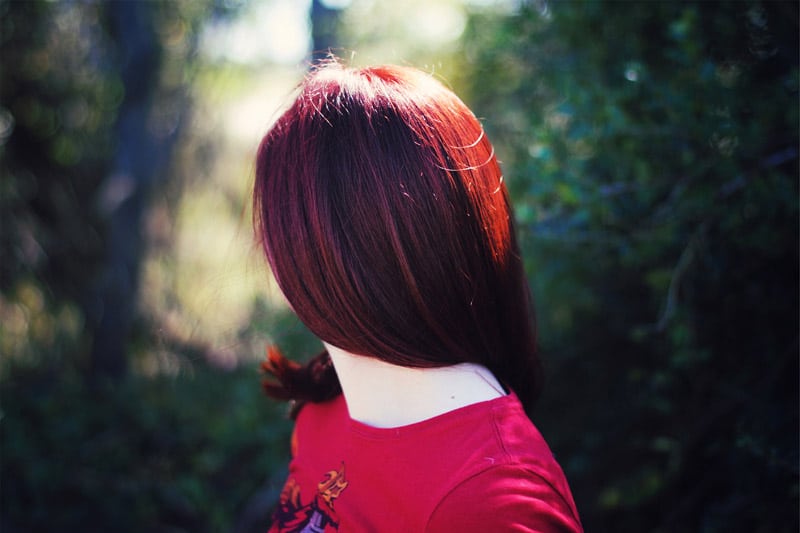 A girl's back view