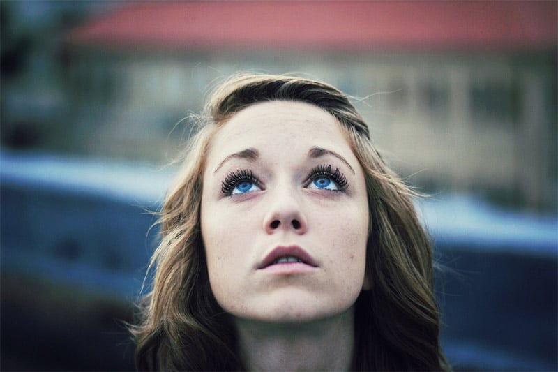 Girl looking up