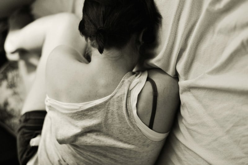 Girl lying on the bed