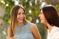 Girls having a conversation