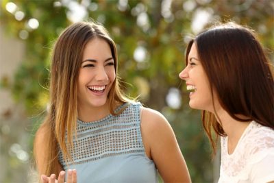 Girls having a conversation