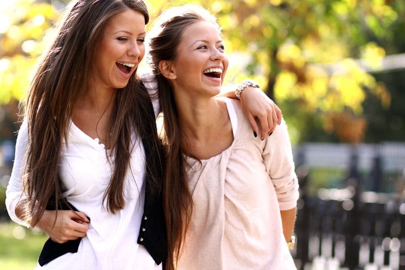 Girls laughing