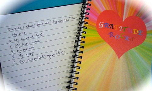 An example of a simple gratitude journal