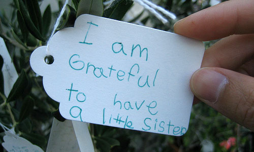 "I'm grateful to have a little sister"