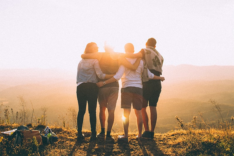 Group of people hugging