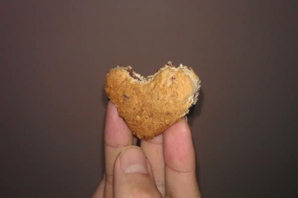 Heart-shaped bread
