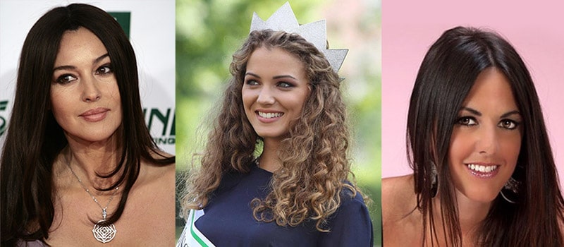 Italian celebrities: Monica Bellucci, Giusy Buscemi, and Claudia Romani