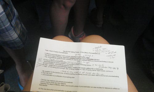 Sitting down on MRT