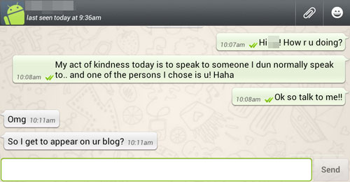 Talk to someone I don't normally talk to