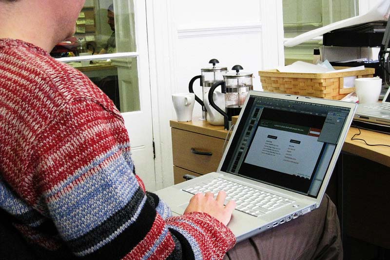 Person working on laptop