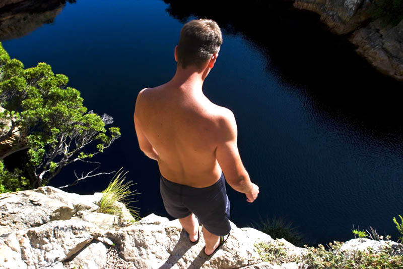 Man preparing to jump
