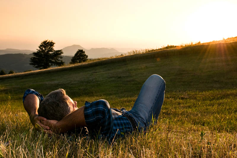 Man lying on the field