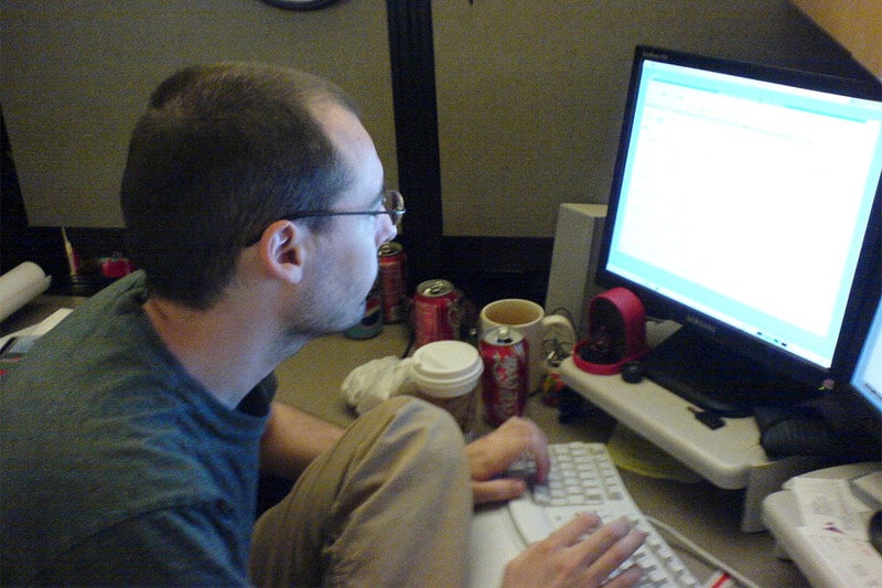 Man working at his computer