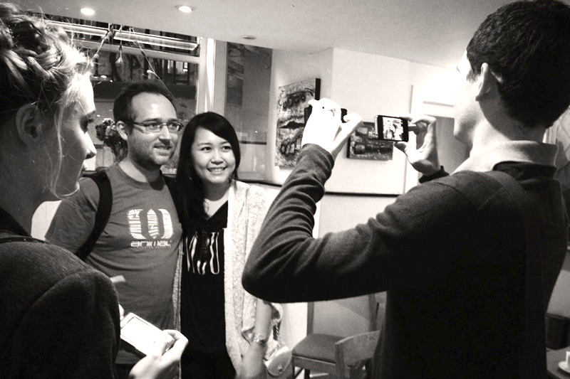 Edinburgh PE Meetup (2013): Dora taking a picture of us taking a picture