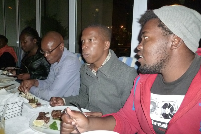 Johannesburg PE Meetup (2013): Everyone eating and chatting away
