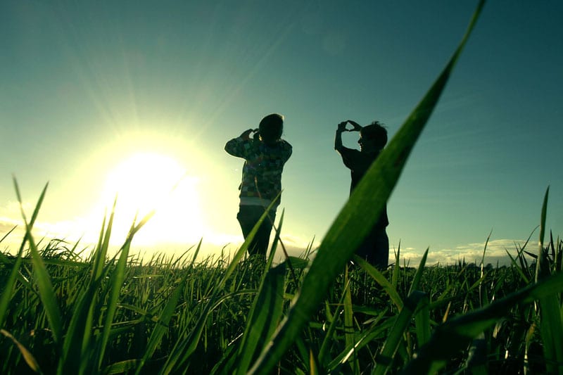 People on a field