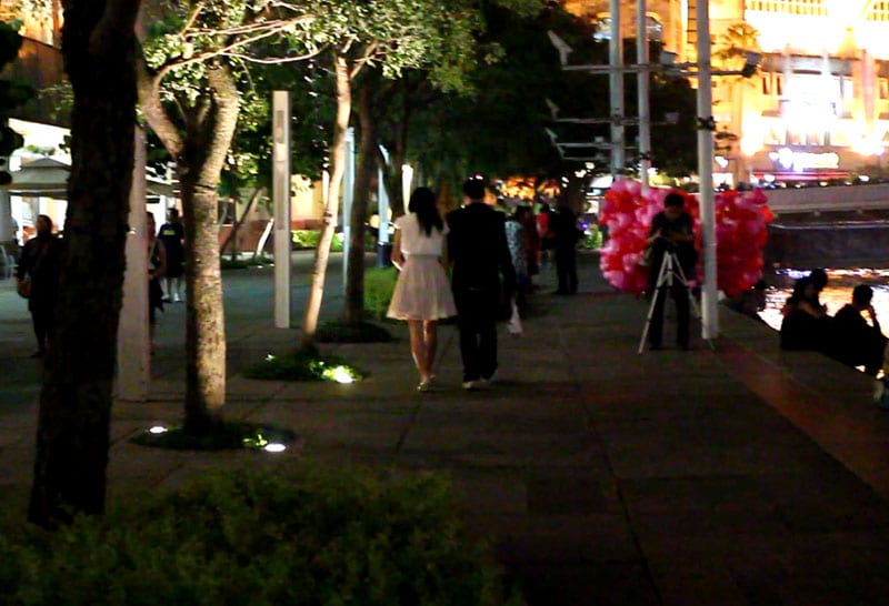 Back view of Ken and I walking