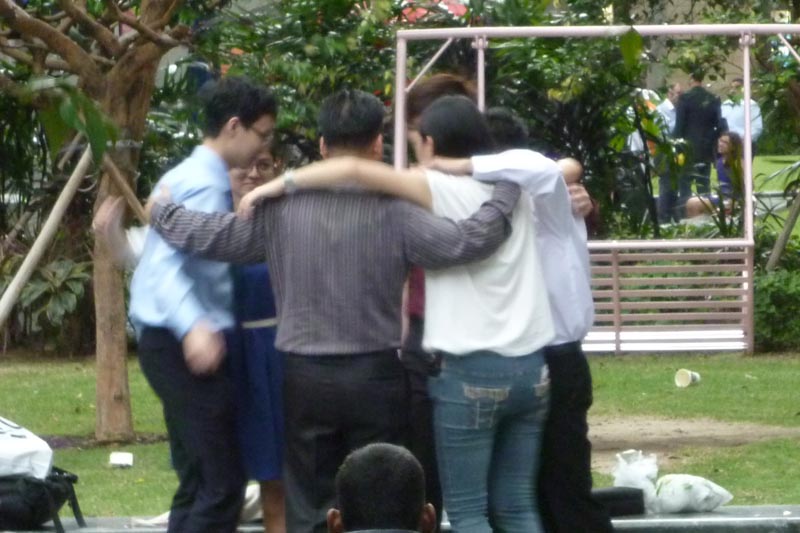 Celes huddling for a group hug!