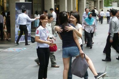 Celes getting a hug from the girls