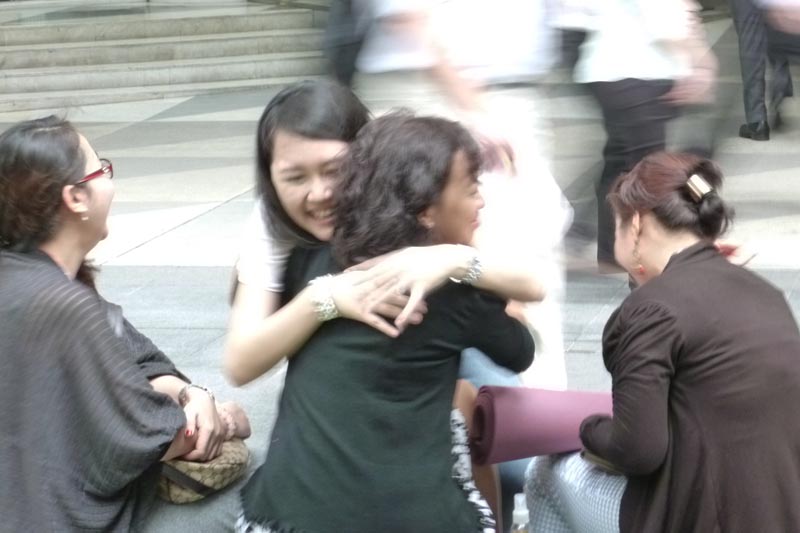 Celes getting a hug