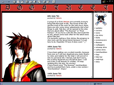 Screenshot of Dogstreet, fansite of The Bouncer