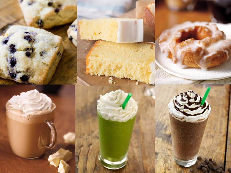 Starbucks food and drinks