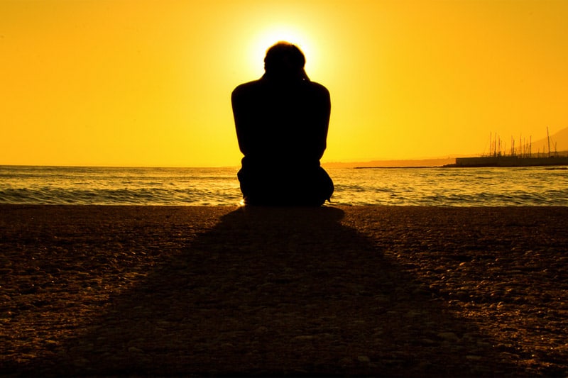 Silhouette of a man, before a sunrise
