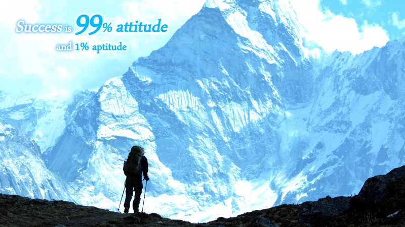 [Success] Wallpaper: “Success is 99% attitude and 1% aptitude.”