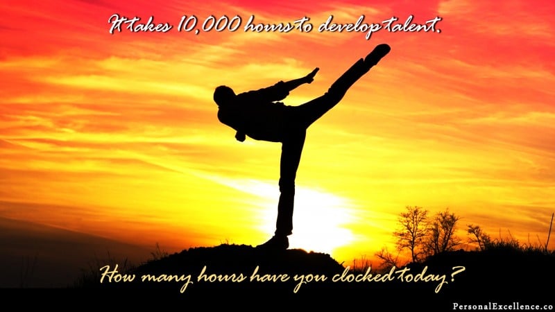 [10,000 Hours To Talent] Wallpaper: “It takes 10,000 hours to develop talent. How many hours have you clocked today?”