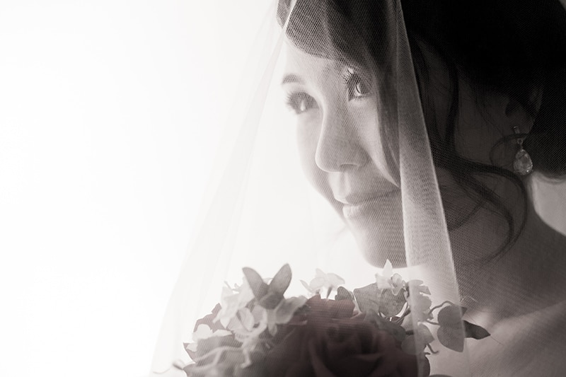 Wedding Photoshoot: Celes wearing a bridal veil