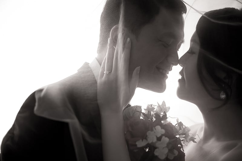 Wedding Photoshoot: Ken and Celes, under a bridal veil