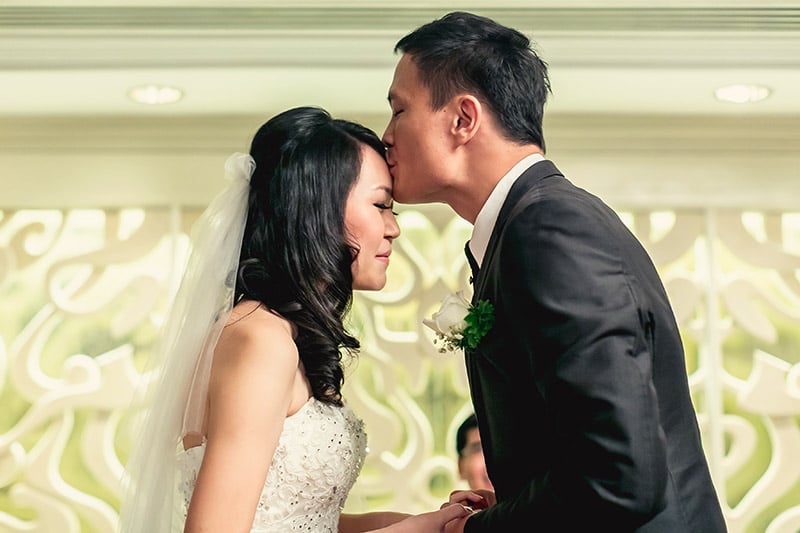 Kissing the forehead