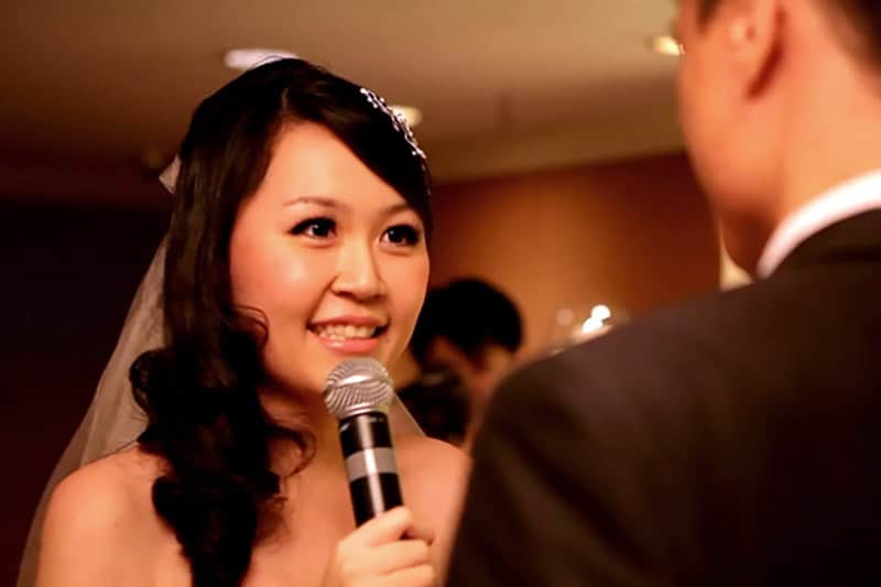 Celes reciting her wedding vows