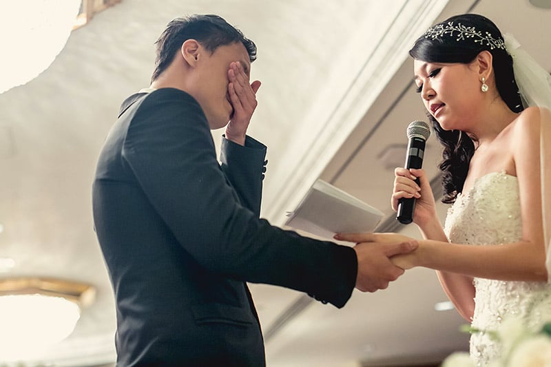 Celes reciting wedding vows