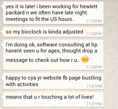 Ken's response to me on Whatsapp