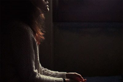 Woman in the dark